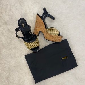 Fendi cork wedges